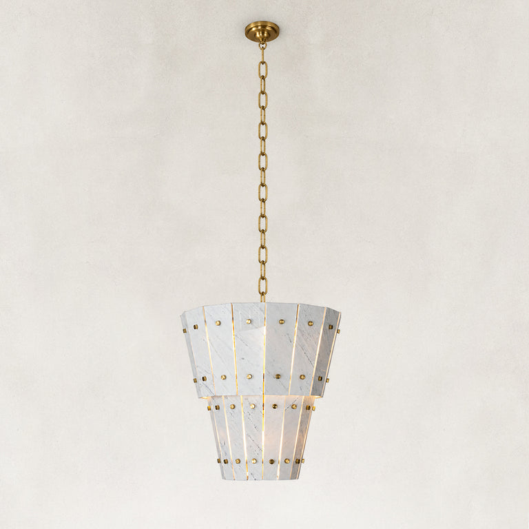 Tiered Tapered Marble Pendant shown against a neutral background