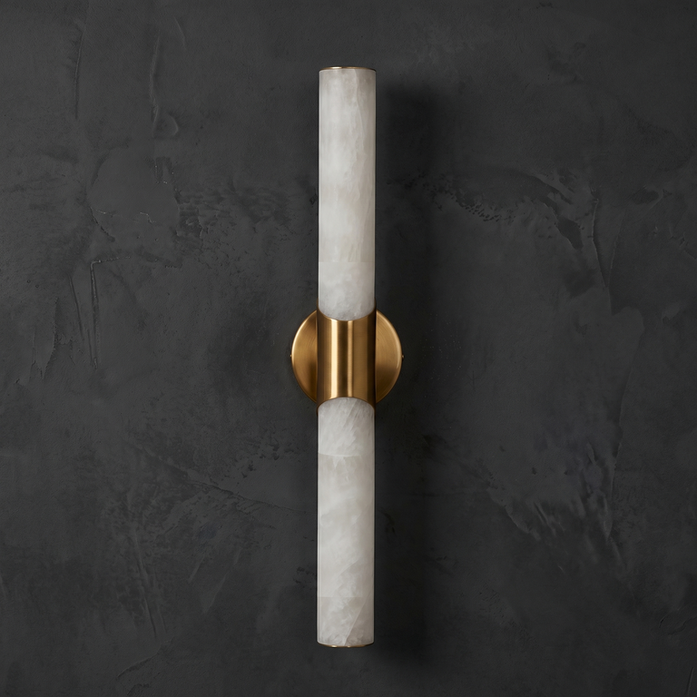 Twin Stick Wall Sconce by Dalmivik, complete fixture view
