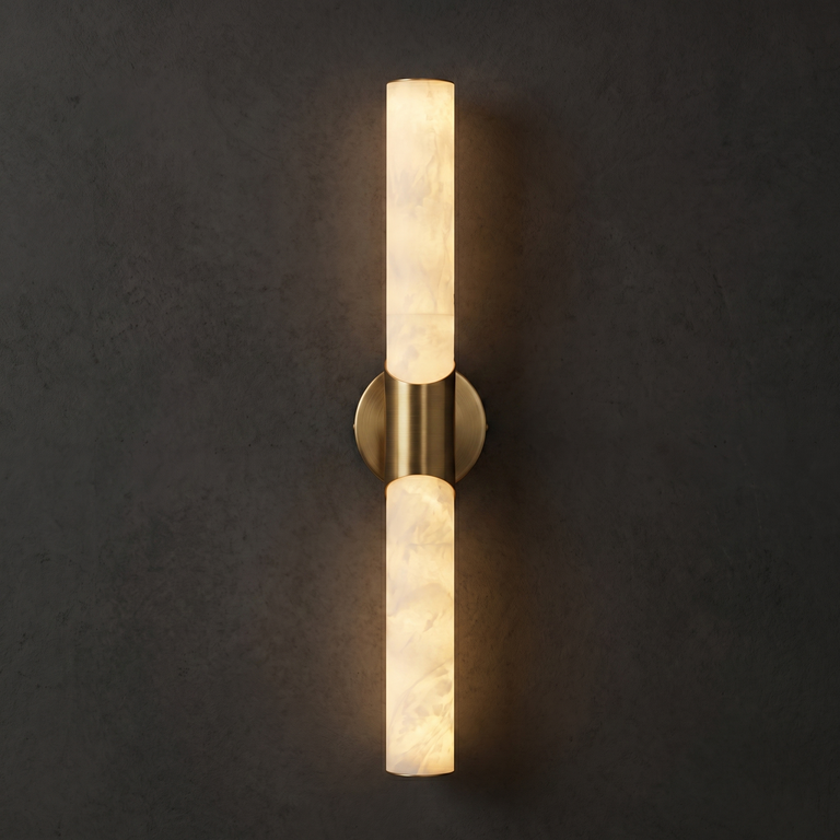 Twin Stick Wall Sconce by Dalmivik, complete fixture view