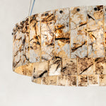 Product detail of Two-Tier Marble Panel Drum Chandelier 25.6