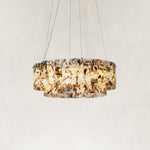 Product detail of Two-Tier Marble Panel Drum Chandelier 25.6