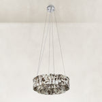 Product detail of Two-Tier Marble Panel Drum Chandelier 25.6