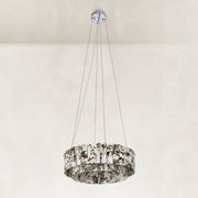 Product detail of Two-Tier Marble Panel Drum Chandelier 25.6