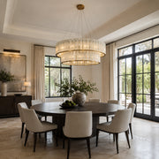 Two-Tier White Marble Drum Chandelier 33.5