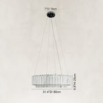 Dimension diagram for Two-Tier White Marble Ring Chandelier 31.5