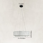 Dimension diagram for Two-Tier White Marble Ring Chandelier 31.5