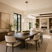 Two-Tier White Marble Ring Chandelier 31.5