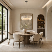 Two-Tier White Marble Ring Chandelier 31.5