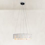 Two-Tier White Marble Ring Chandelier 31.5