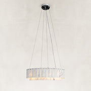 Two-Tier White Marble Ring Chandelier 31.5