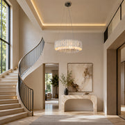 Two-Tier White Marble Ring Chandelier 31.5