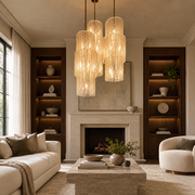 Valence Column Ribbed Glass Chandelier
