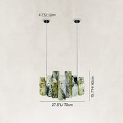 Dimension diagram for Variegated Marble Blade Chandelier 31.5