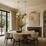 Variegated Marble Blade Chandelier 31.5