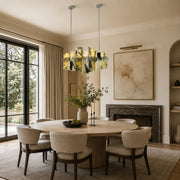 Variegated Marble Blade Chandelier 31.5