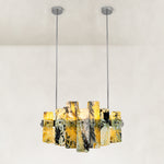 Variegated Marble Blade Chandelier 31.5