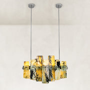 Variegated Marble Blade Chandelier 31.5