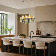 Variegated Marble Blade Chandelier 31.5