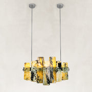 Variegated Marble Blade Chandelier 31.5