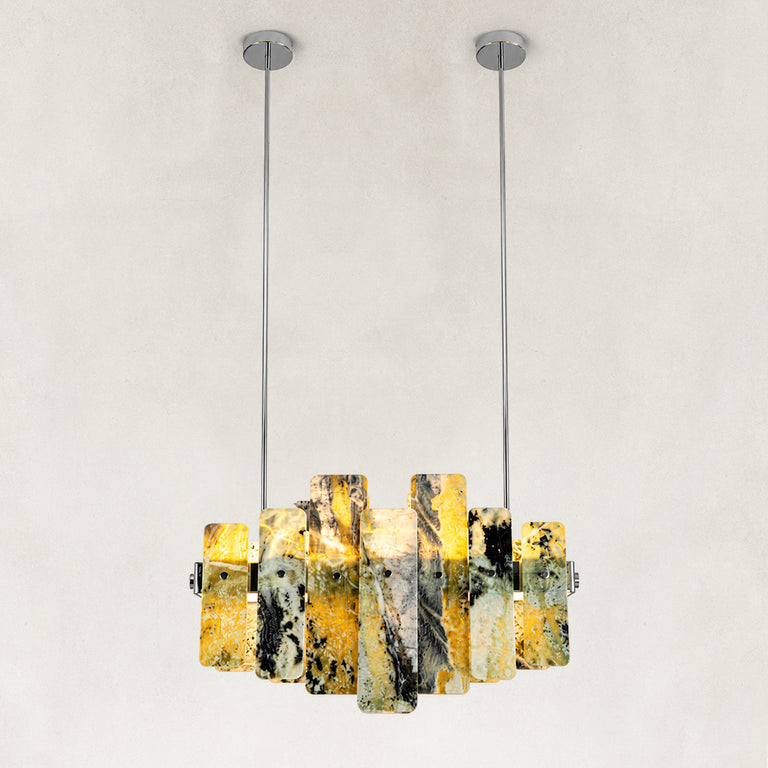 Variegated Marble Blade Chandelier 31.5" shown against a neutral background