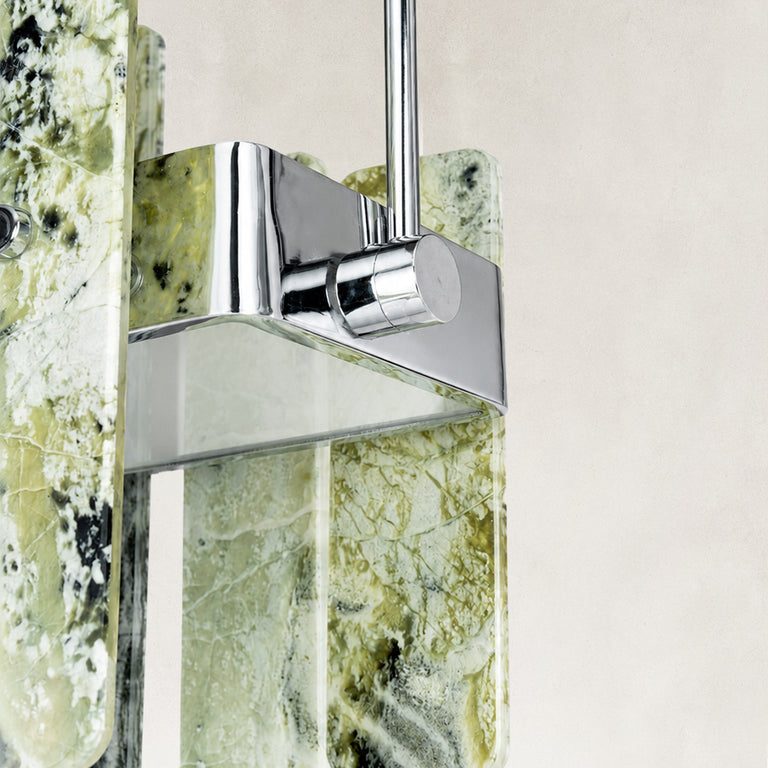 Product detail of Variegated Marble Blade Chandelier 31.5" against a neutral background