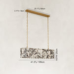 Dimension diagram for Variegated Scalloped Marble Island Pendant