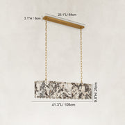 Dimension diagram for Variegated Scalloped Marble Island Pendant