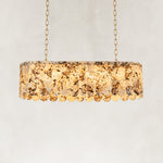 Product detail of Variegated Scalloped Marble Island Pendant against a neutral background