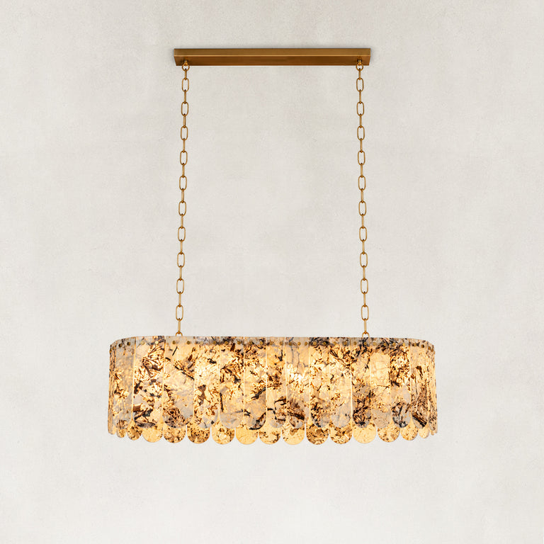 Variegated Scalloped Marble Island Pendant shown against a neutral background