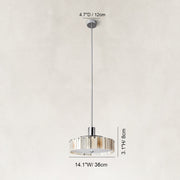 Dimension diagram for Veined Marble Drum Pendant