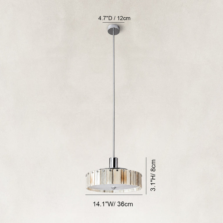 Dimension diagram for Veined Marble Drum Pendant