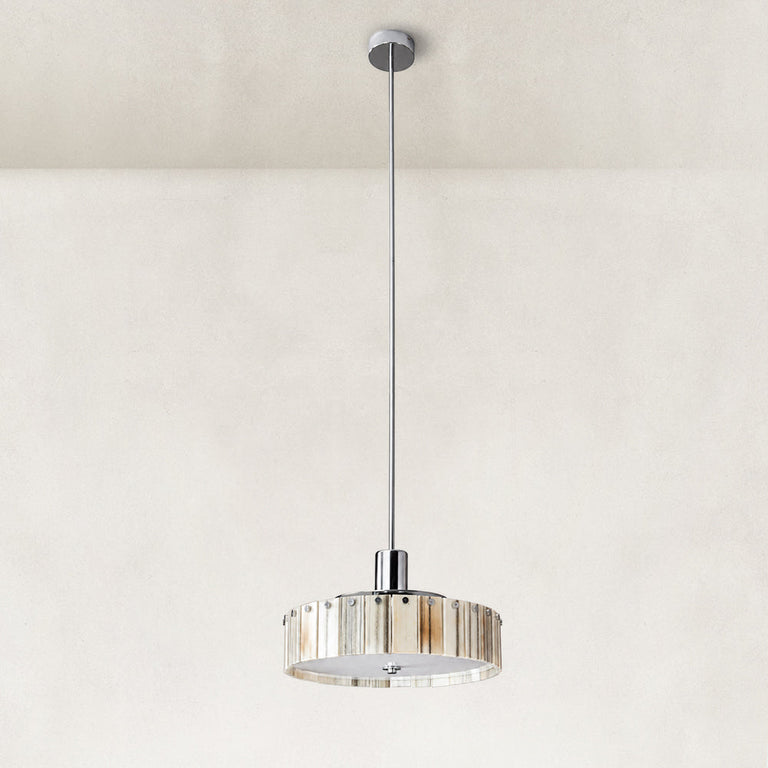 Product detail of Veined Marble Drum Pendant against a neutral background