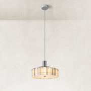 Veined Marble Drum Pendant shown in full against a neutral background
