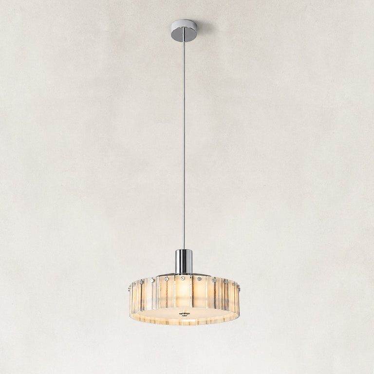 Veined Marble Drum Pendant shown against a neutral background