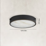 Veined Stone Diffuser Flush Mount - 11.8-inch / 30 cm verified dimension diagram