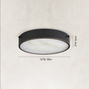 Veined Stone Diffuser Flush Mount - 11.8-inch / 30 cm verified dimension diagram