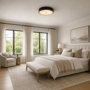 Veined Stone Diffuser Flush Mount - large-size bedroom installation, alternate view