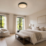 Veined Stone Diffuser Flush Mount - large-size bedroom installation, wide view