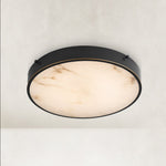 Veined Stone Diffuser Flush Mount - large-size complete fixture, illuminated