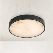 Veined Stone Diffuser Flush Mount - large-size complete fixture, illuminated