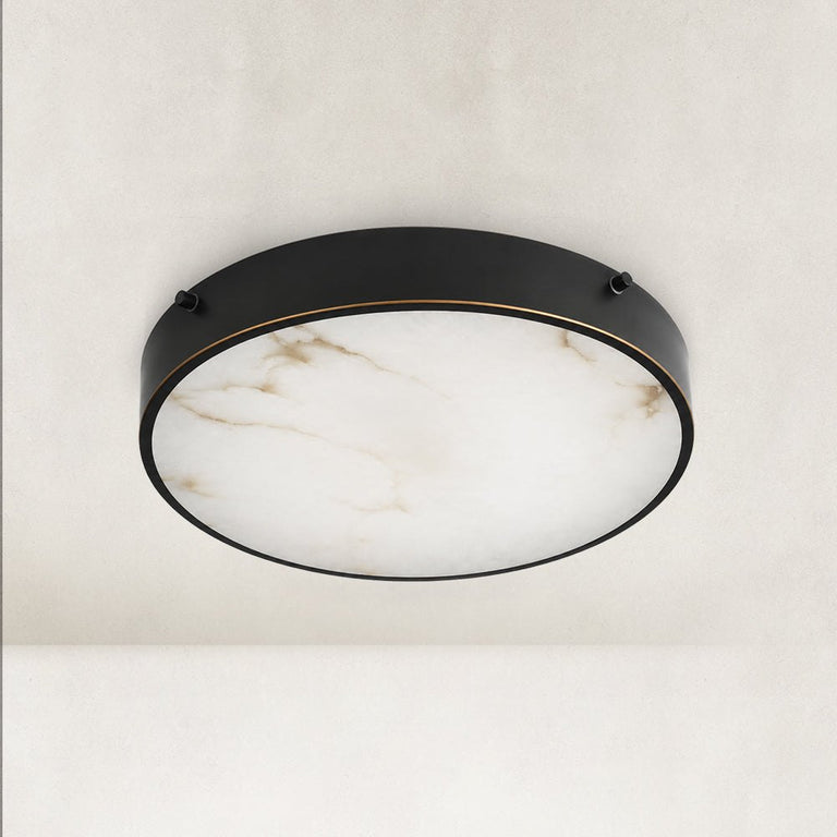 Veined Stone Diffuser Flush Mount - large-size complete fixture, unlit