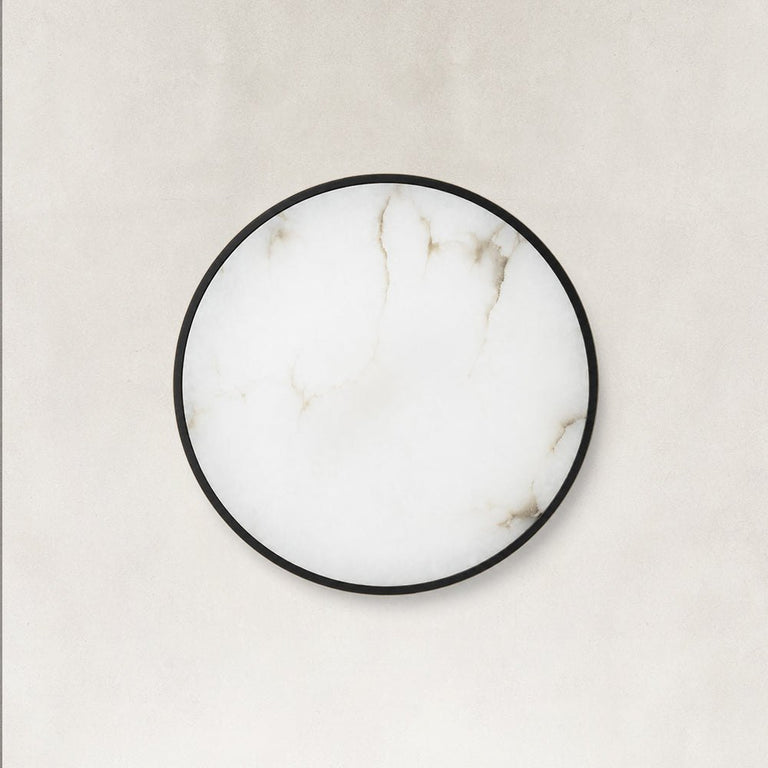 Veined Stone Diffuser Flush Mount - large-size front diffuser view