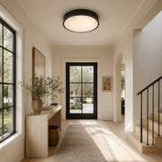 Veined Stone Diffuser Flush Mount - large-size hallway installation