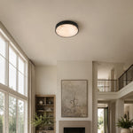 Veined Stone Diffuser Flush Mount - large-size living room installation, portrait