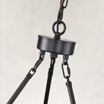 Black ring chandelier suspension joint close-up