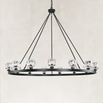 Black glass cup ring unlit fixture