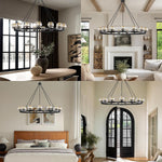 Black glass cup ring neutral room collage