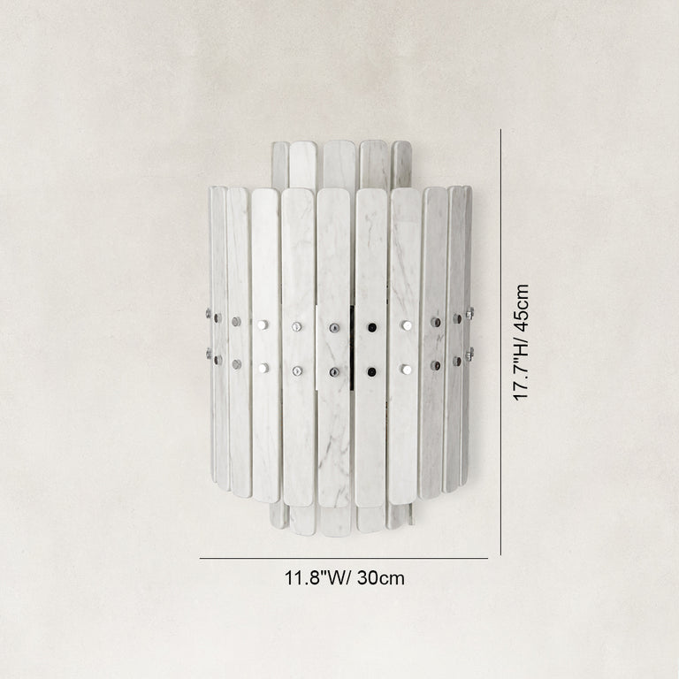 Dimension diagram for Vertical Layered Marble Wall Sconce