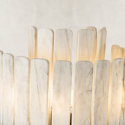 Product detail of Vertical Layered Marble Wall Sconce against a neutral background