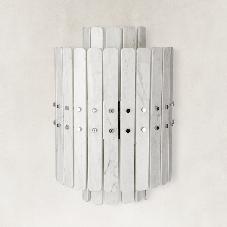 Vertical Layered Marble Wall Sconce shown against a neutral background